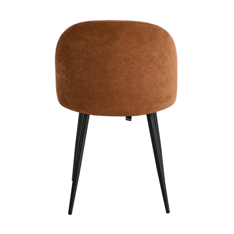 Oikiture 4x Dining Chairs Accent Armchair Upholstered Linen Orange