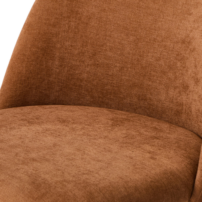 Oikiture 4x Dining Chairs Accent Armchair Upholstered Linen Orange