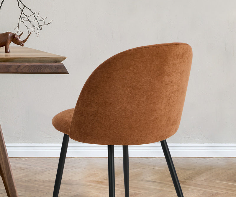 Oikiture 4x Dining Chairs Accent Armchair Upholstered Linen Orange