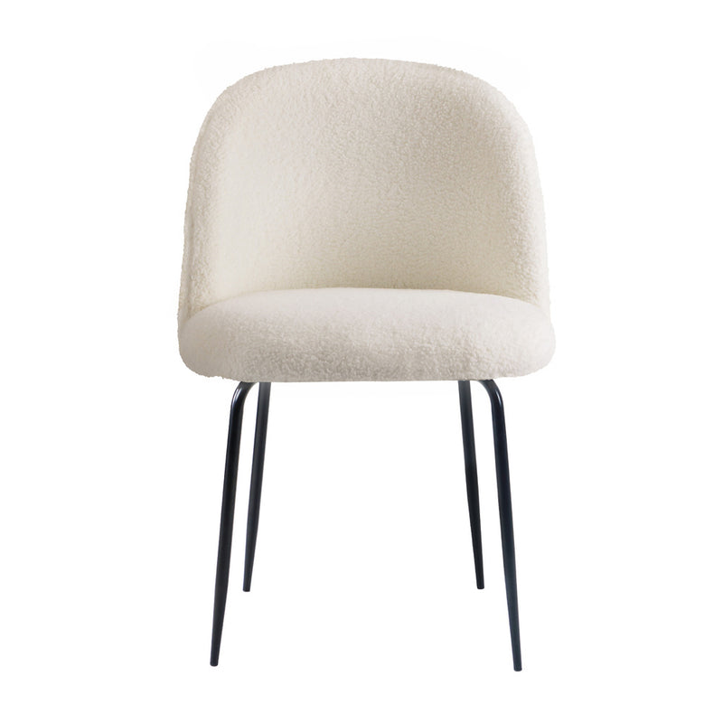 Oikiture 4x Dining Chairs Kitchen Upholstered Sherpa White