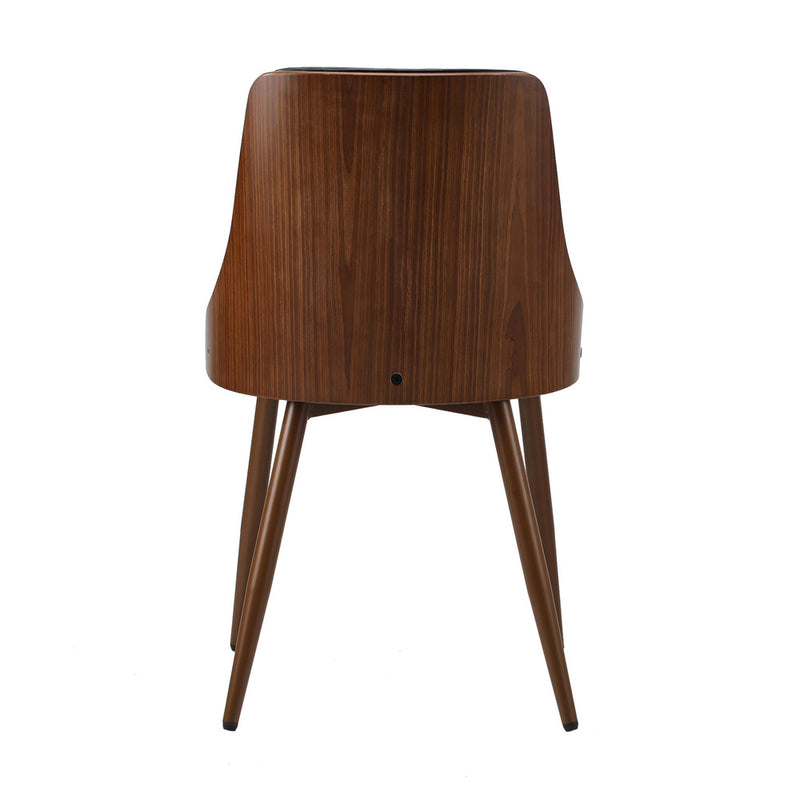 Oikiture Dining Chairs Cafe Seat Retro PU Leather x4 Black