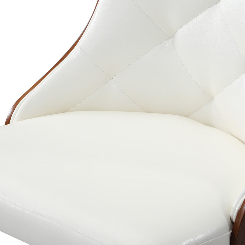 Oikiture Dining Chairs PU Leather x2 White