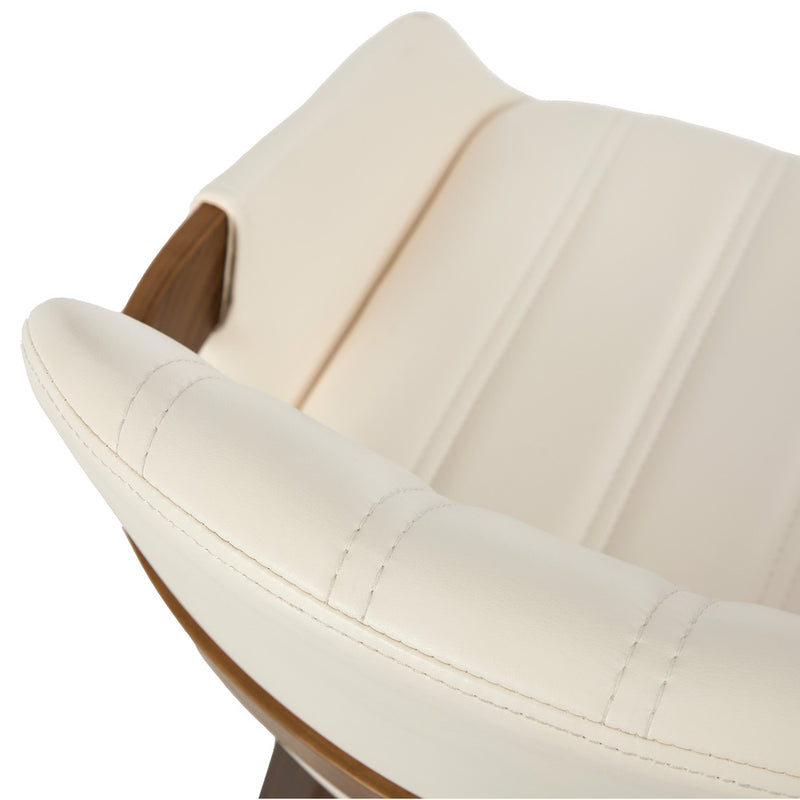 Oikiture 2x Dining Bentwood Chairs PU Leather Kitchen Beige