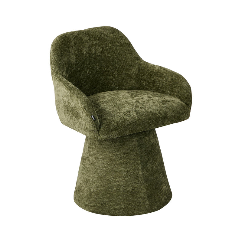 Oikiture Dining Chair Swivel Armchair Lounge Chairs Chenille Green