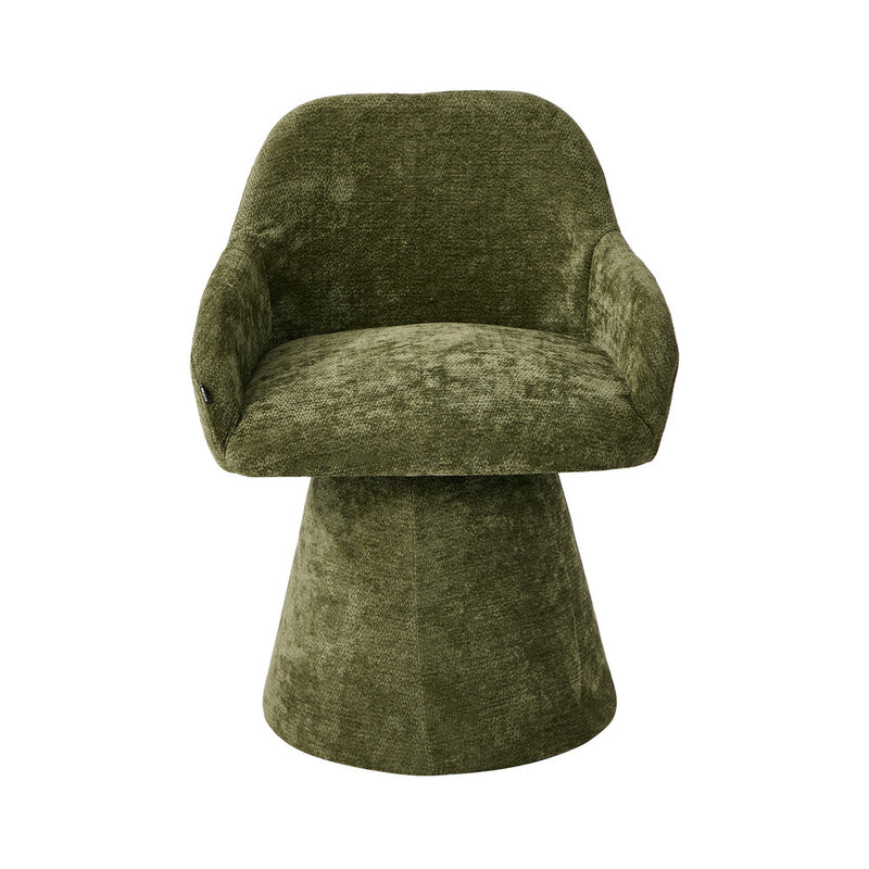 Oikiture Dining Chair Swivel Armchair Lounge Chairs Chenille Green