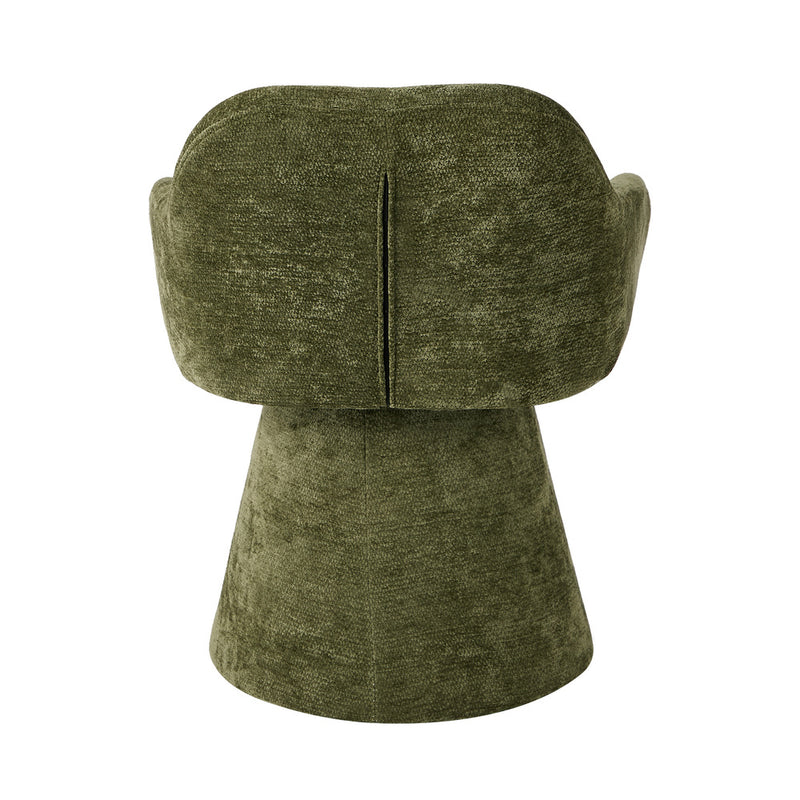 Oikiture Dining Chair Swivel Armchair Lounge Chairs Chenille Green