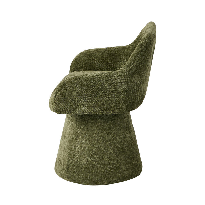 Oikiture Dining Chair Swivel Armchair Lounge Chairs Chenille Green