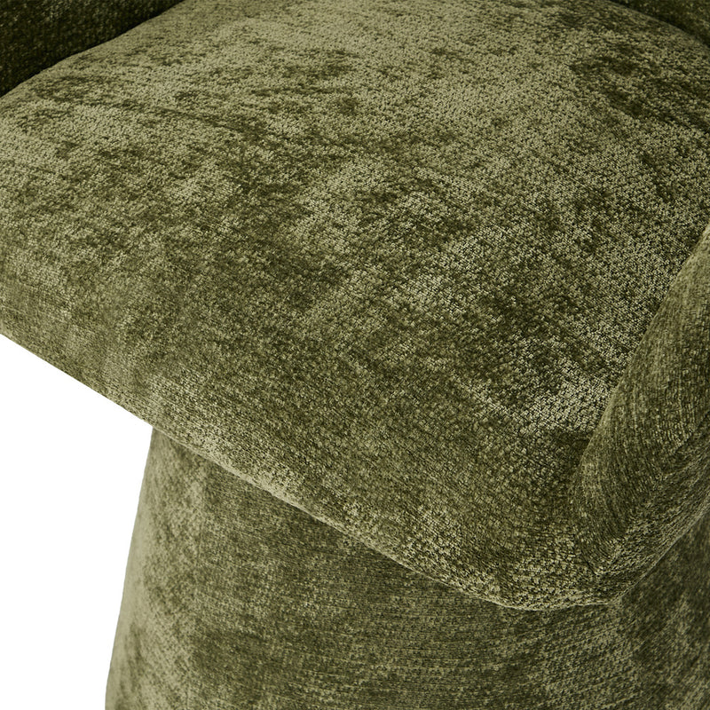 Oikiture Dining Chair Swivel Armchair Lounge Chairs Chenille Green