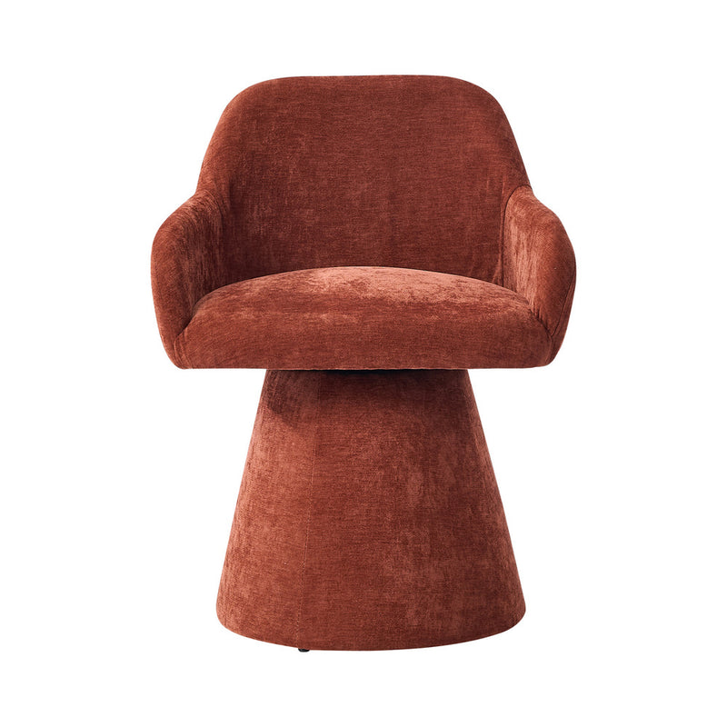 Oikiture Dining Chair Swivel Armchair Polyester Linen Red