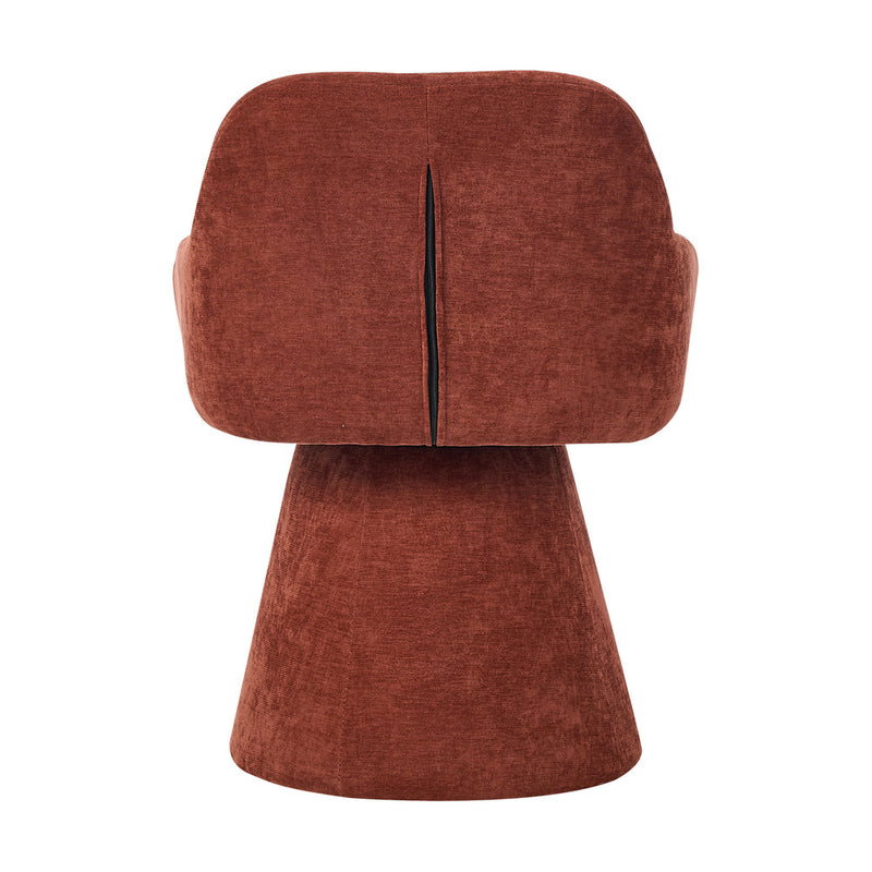 Oikiture Dining Chair Swivel Armchair Polyester Linen Red