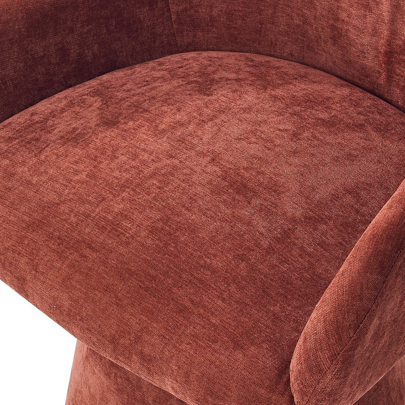 Oikiture Dining Chair Swivel Armchair Polyester Linen Red