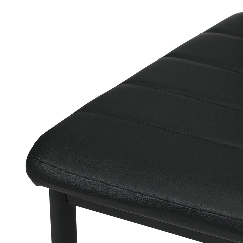 Oikiture 4PCS Dining Chairs High-Back Faux Leather Black