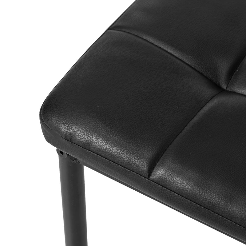 Oikiture 4PCS Dining Chairs High-Back Faux Leather Square Pattern
