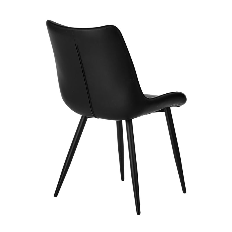 Oikiture 4x Dining Chairs Kitchen Accent Upholstered PU Leather Black