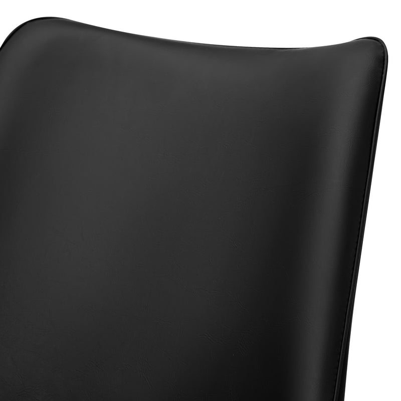 Oikiture 4x Dining Chairs Kitchen Accent Upholstered PU Leather Black