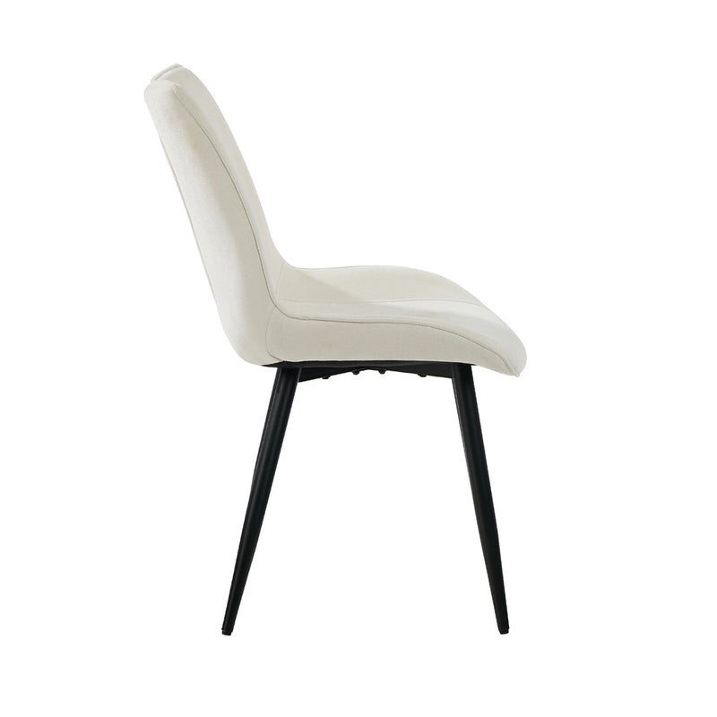 Oikiture 2x Accent Dining Chairs Upholstered Linen Fabric Green