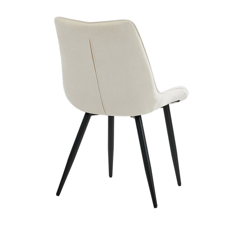Oikiture 2x Accent Dining Chairs Upholstered Linen Fabric Green
