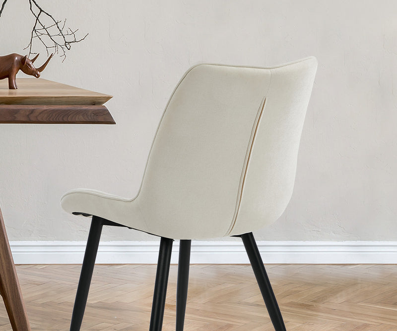 Oikiture 2x Accent Dining Chairs Upholstered Linen Fabric Green