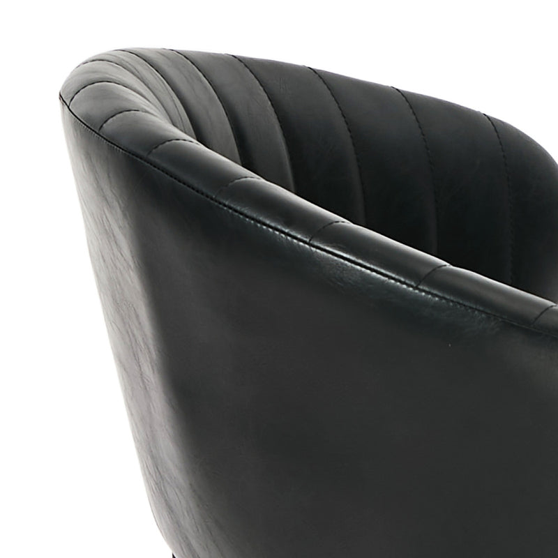 Oikiture 2x PU Leather Dining Chair Kitchen Padded Seat Black