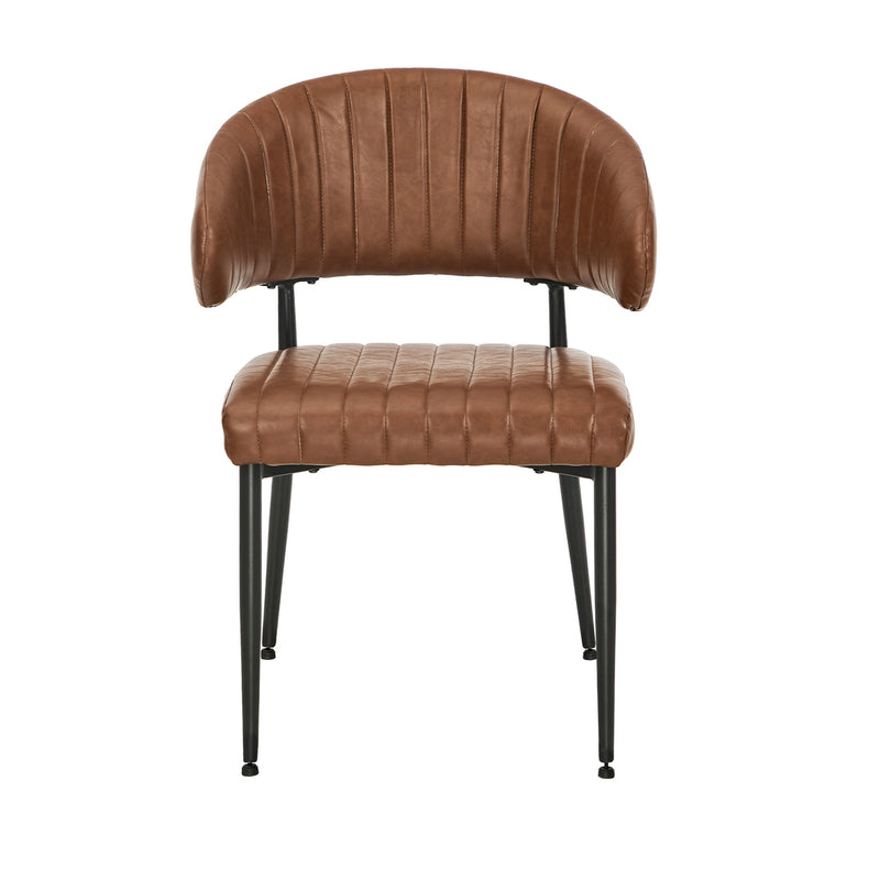 Oikiture 6x PU Leather Dining Chair Kitchen Padded Seat Brown