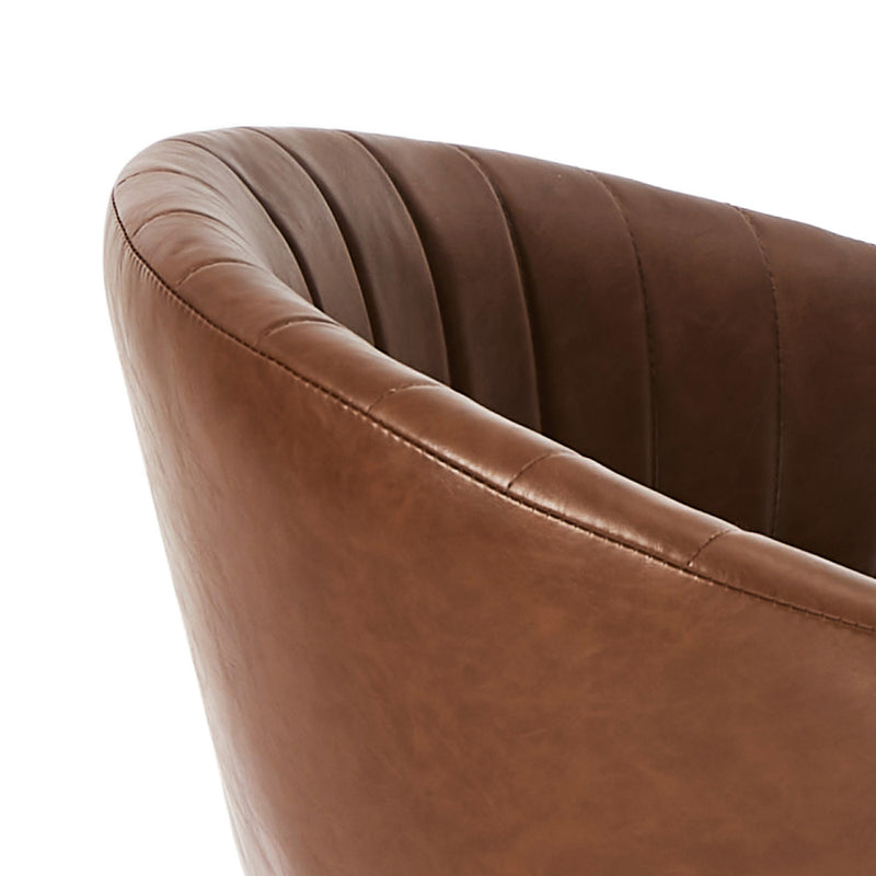 Oikiture 6x PU Leather Dining Chair Kitchen Padded Seat Brown