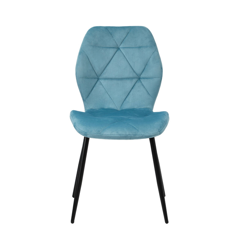 Oikiture Dining Chairs Set of 2 Velvet Blue
