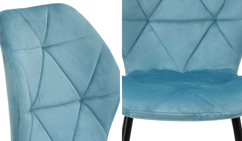Oikiture Dining Chairs Set of 2 Velvet Blue