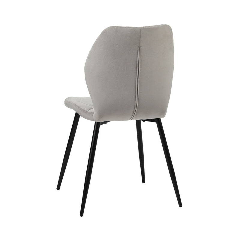 Oikiture Dining Chairs Set of 2 Velvet Grey