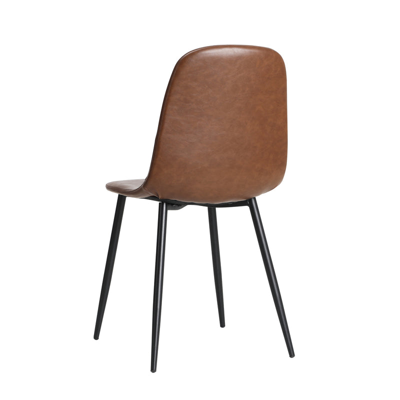 Oikiture 6x Dining Chairs PU Leather Brown