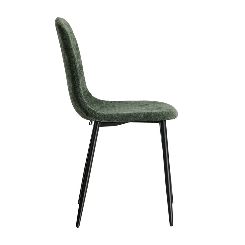 Oikiture 2x Dining Chairs Kitchen Accent Chair Lounge Chenille Green