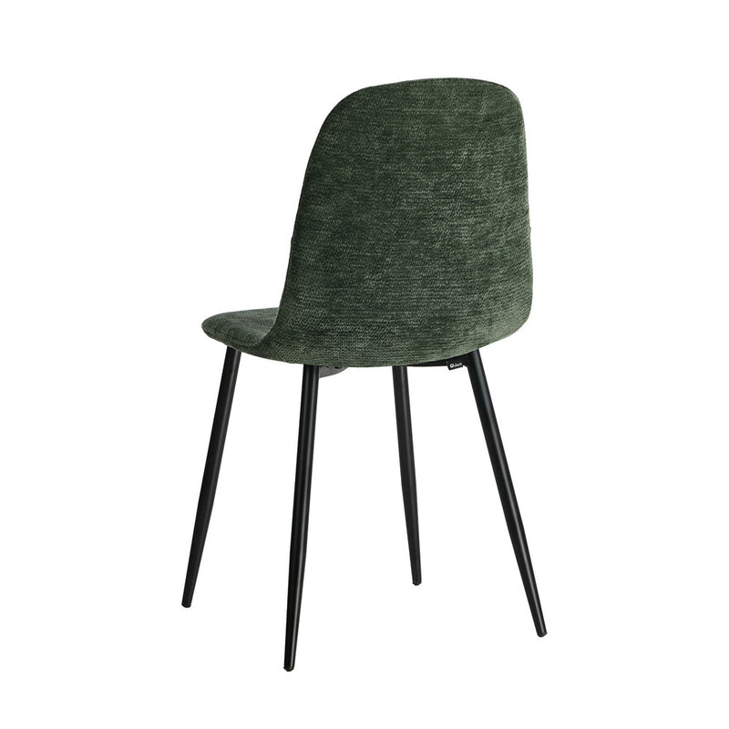Oikiture 2x Dining Chairs Kitchen Accent Chair Lounge Chenille Green