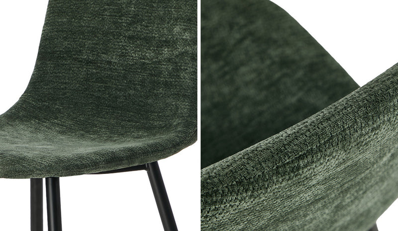 Oikiture 2x Dining Chairs Kitchen Accent Chair Lounge Chenille Green