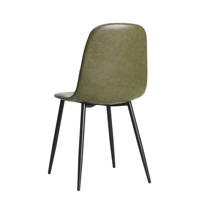 Oikiture 2x Dining Chairs PU Leather Green