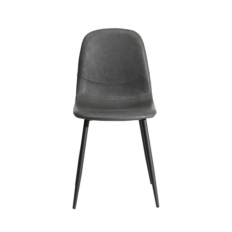 Oikiture 2x Dining Chairs Lounge Room PU Leather Grey