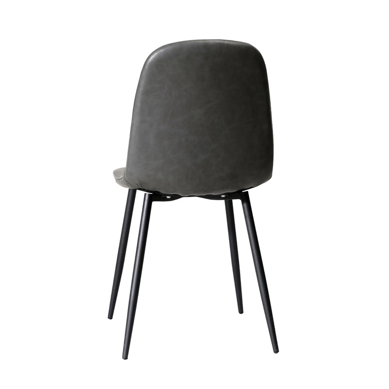 Oikiture 6x Dining Chairs PU Leather Grey