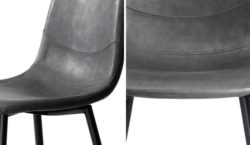 Oikiture 6x Dining Chairs PU Leather Grey
