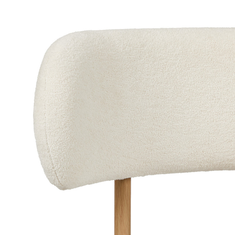 Oikiture 6x Dining Chair Boucle Kitchen Lounge Seats White & Natural