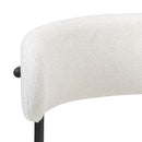 Oikiture 4x Dining Chair Round Boucle Backrest White