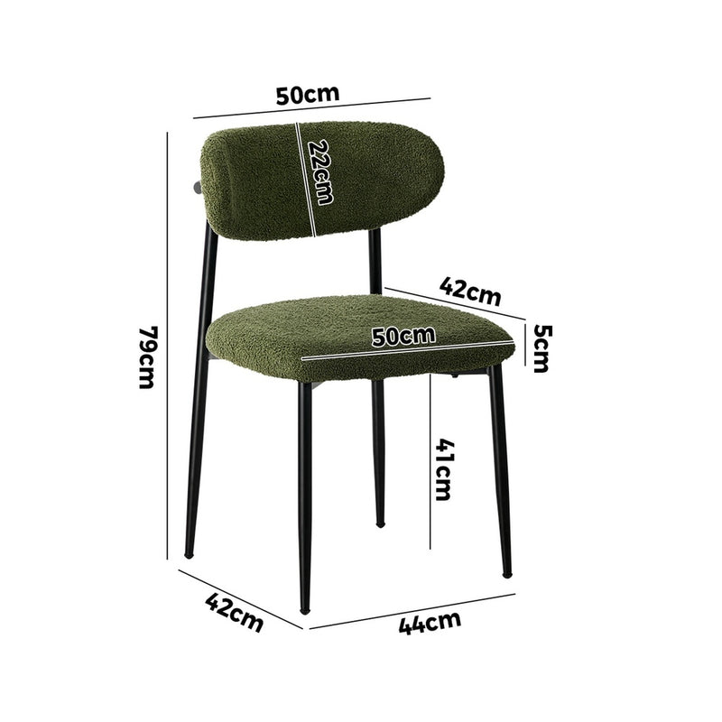 Oikiture 2PCs Velvet Dining Chair Kitchen Padded Seat Design Beige