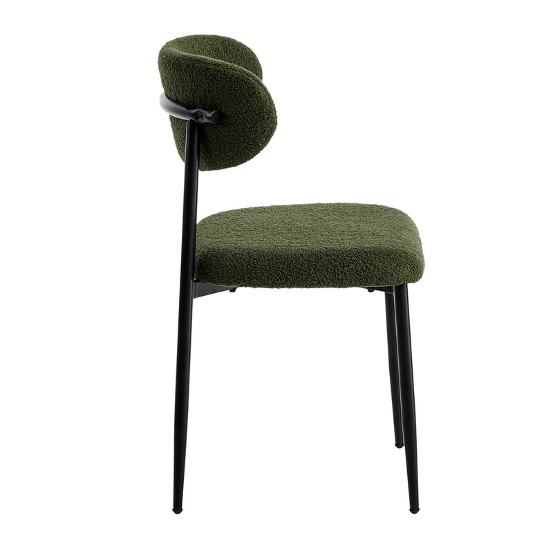 Oikiture 2PCs Velvet Dining Chair Kitchen Padded Seat Design Beige