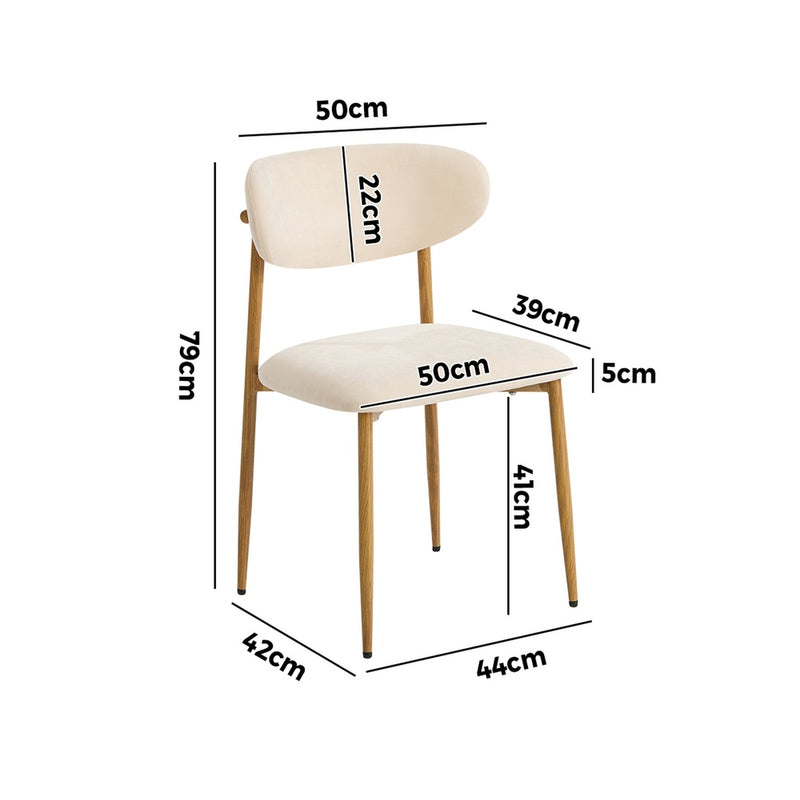 Oikiture 2x Dining Chairs Kitchen Lounge Boucle Beige & Natural