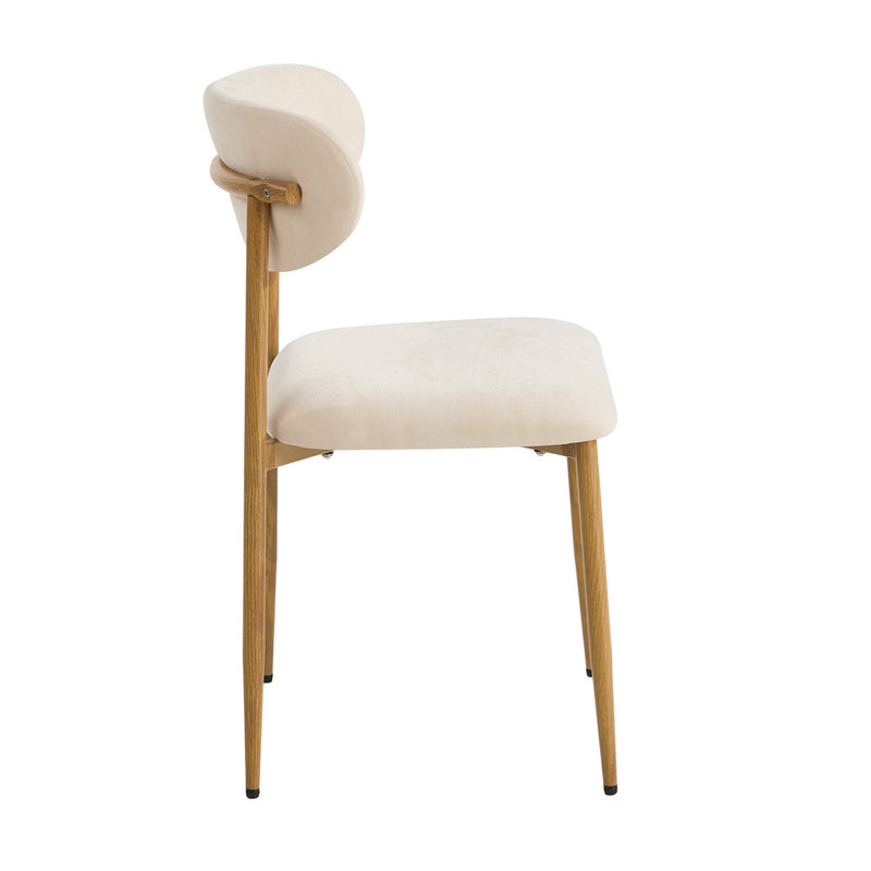 Oikiture 2x Dining Chairs Kitchen Lounge Boucle Beige & Natural
