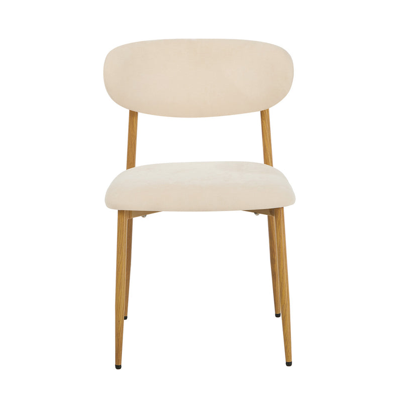 Oikiture 4x Dining Chairs Boucle Beige & Natural