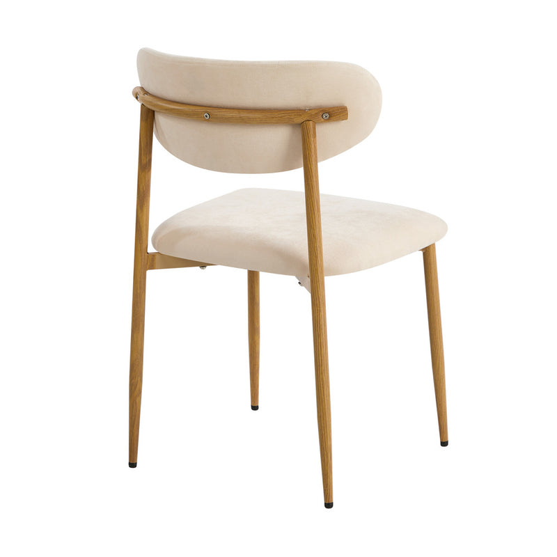 Oikiture 4x Dining Chairs Boucle Beige & Natural