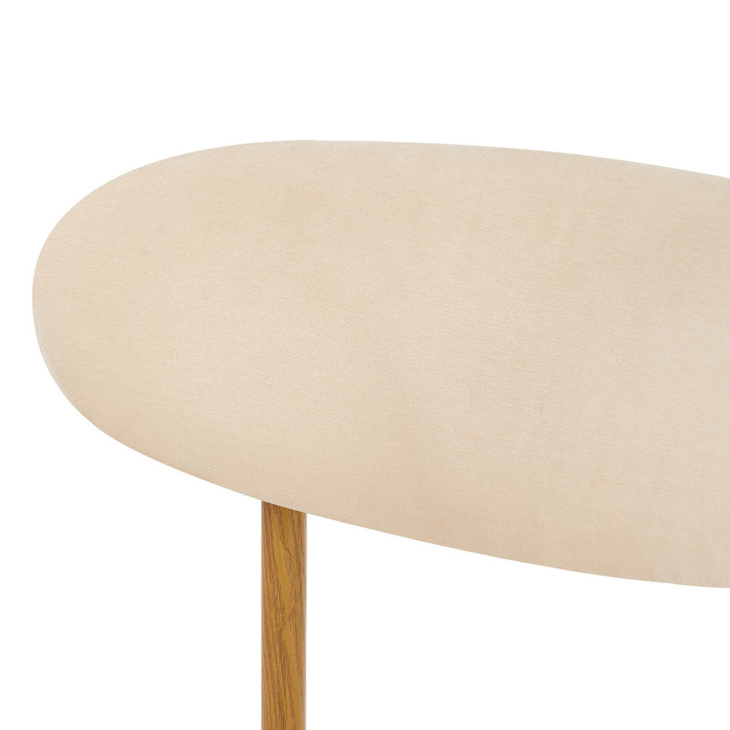 Oikiture 4x Dining Chairs Boucle Beige & Natural