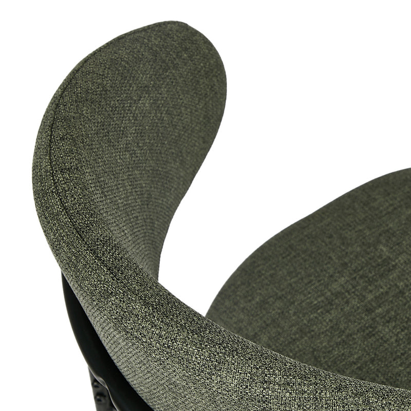 Oikiture 2x Dining Chairs Kitchen Seat Linen Fabric Accent Chair Green