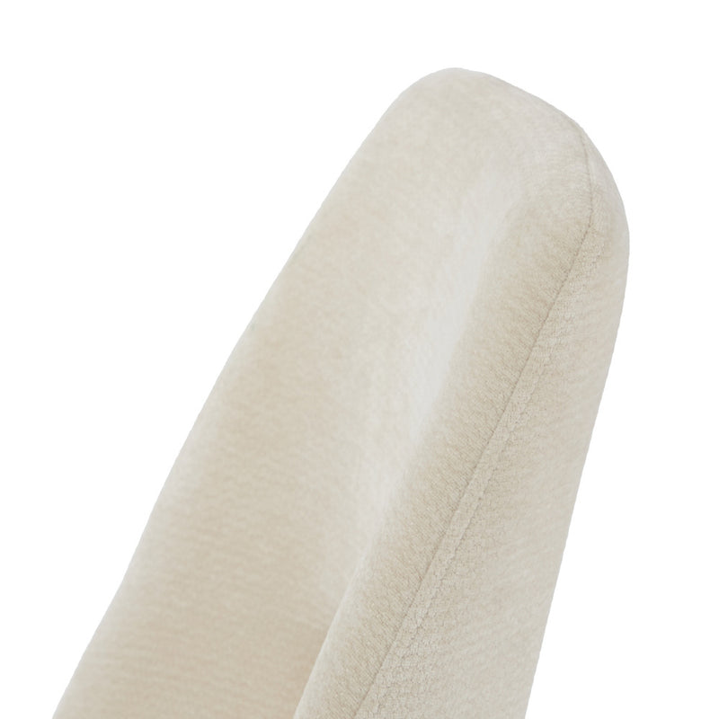 Oikiture 2x Dining Chairs Chenille Fabric Kitchen Side Chair Beige
