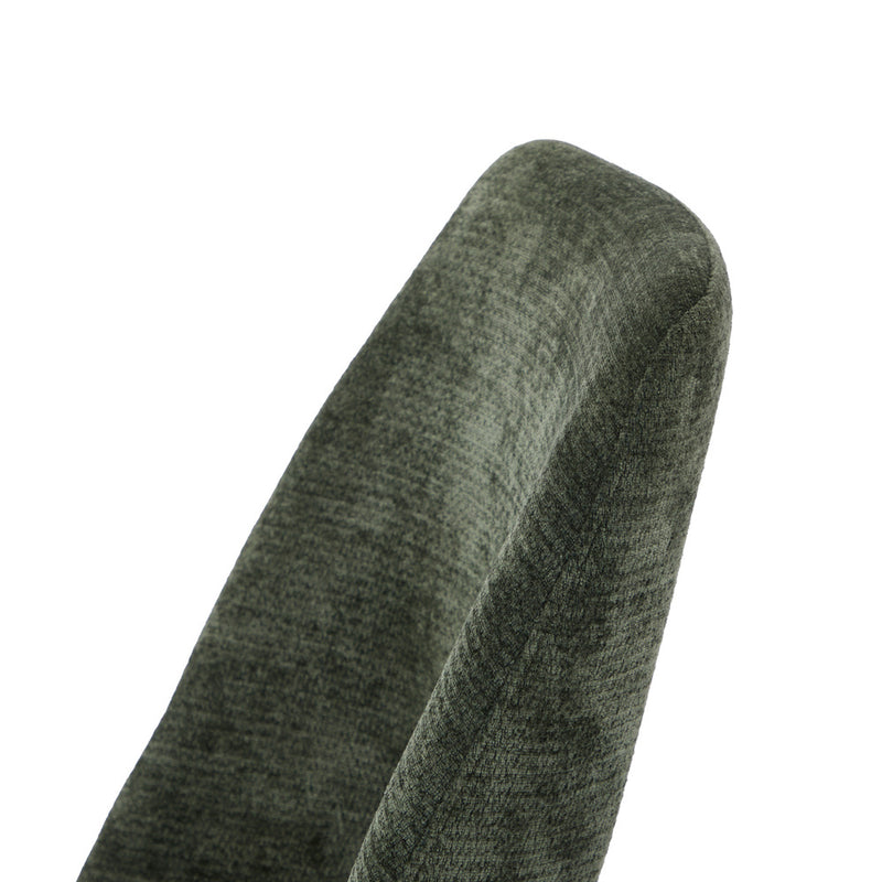 Oikiture 4x Dining Chairs Chenille Fabric Kitchen Side Chair Green