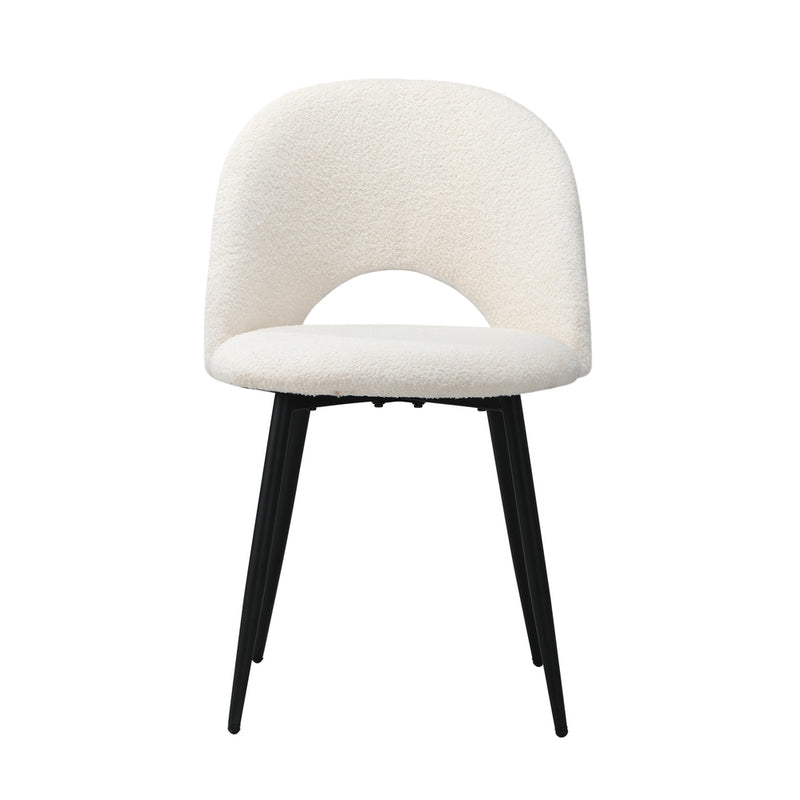 Oikiture 2PCS Dining Chairs Sherpa White