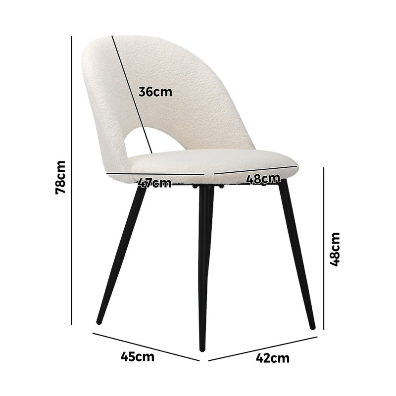 Oikiture 2PCS Dining Chairs Sherpa White